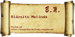 Blázsits Melinda névjegykártya