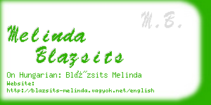melinda blazsits business card